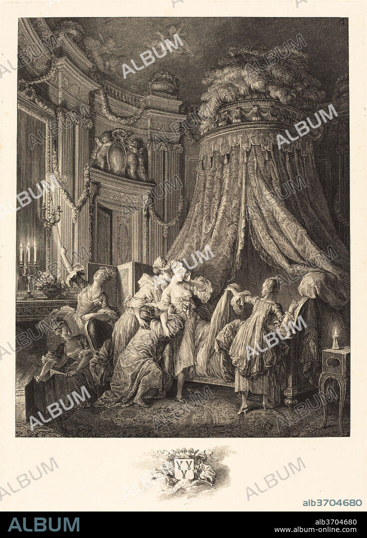 JEAN-MICHEL MOREAU AND JEAN-BAPTISTE BLAISE SIMONET AFTER PIERRE-ANTOINE BAUDOUIN. Le couché de la mariée. Dated: 1768. Medium: etching and engraving.