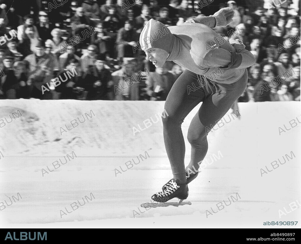 Ard Schenk vid EM i Innsbruck 1970. Ard Schenk skridsko Holland tävling 1970. (c) Rolf Olsson / Sydsvenskan / IBL.