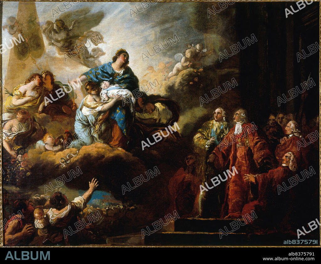 FRANÇOIS GUILLAUME MÉNAGEOT. Allegory of the birth of the dauphin, October 22, 1781.