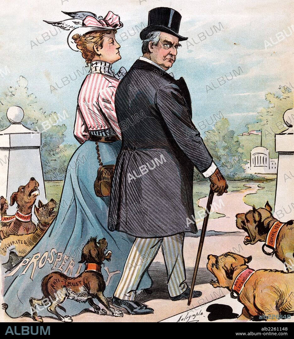 "Barking Dogs Never Bite", cartoon, 1900.