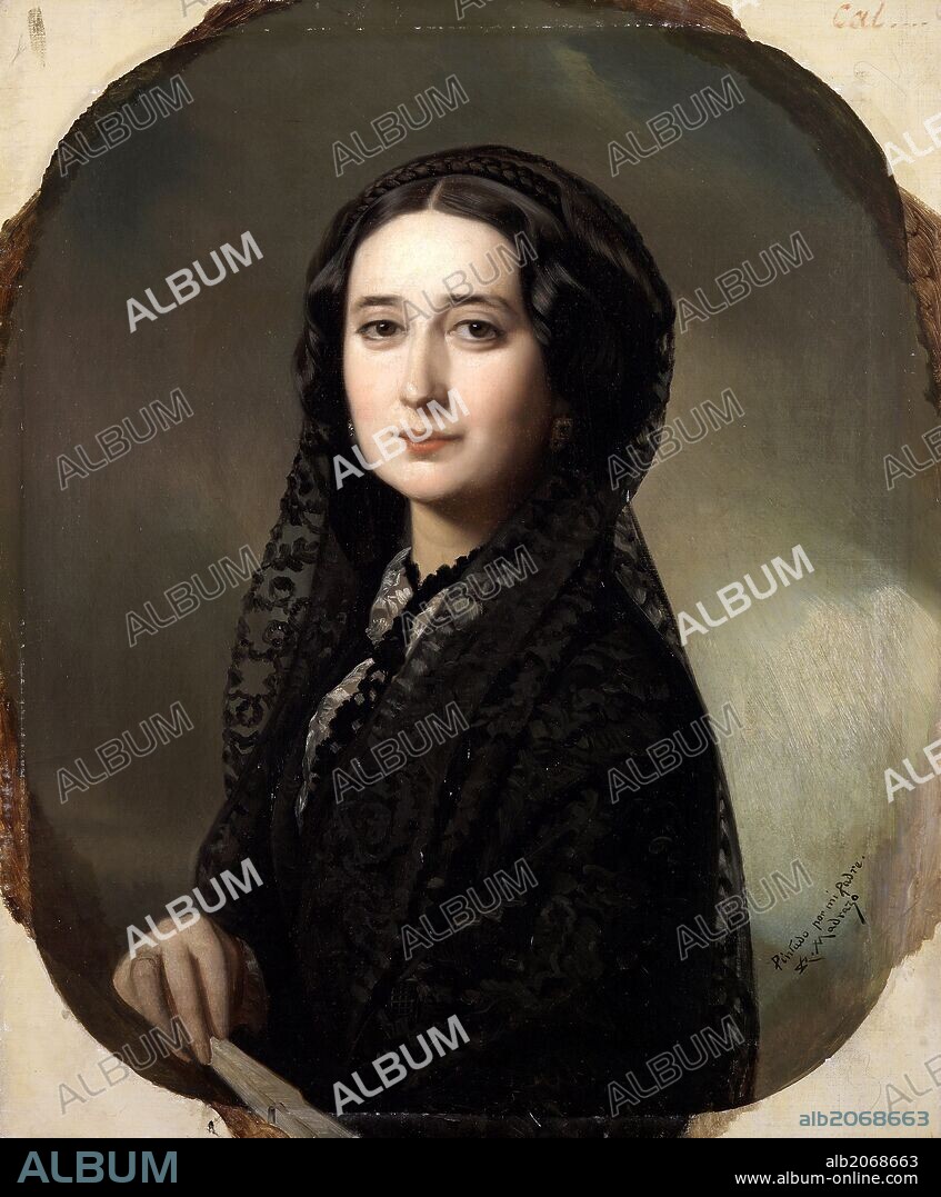 Federico de Madrazo y Kuntz / 'Portrait of Carolina Coronado', ca.  1855, Spanish School, Oil on canvas, 65 cm x 54 cm, P04451.