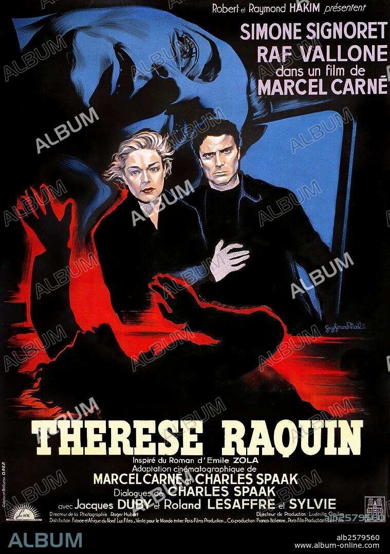 Plakat zu THERESE RAQUIN, 1953, unter der Regie von MARCEL CARNE. Copyright LUX FILM.