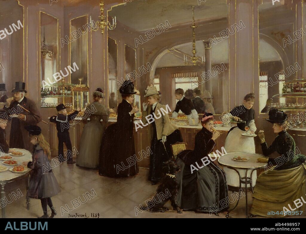 JEAN BERAUD. La pâtisserie Gloppe, Champs Elysees.