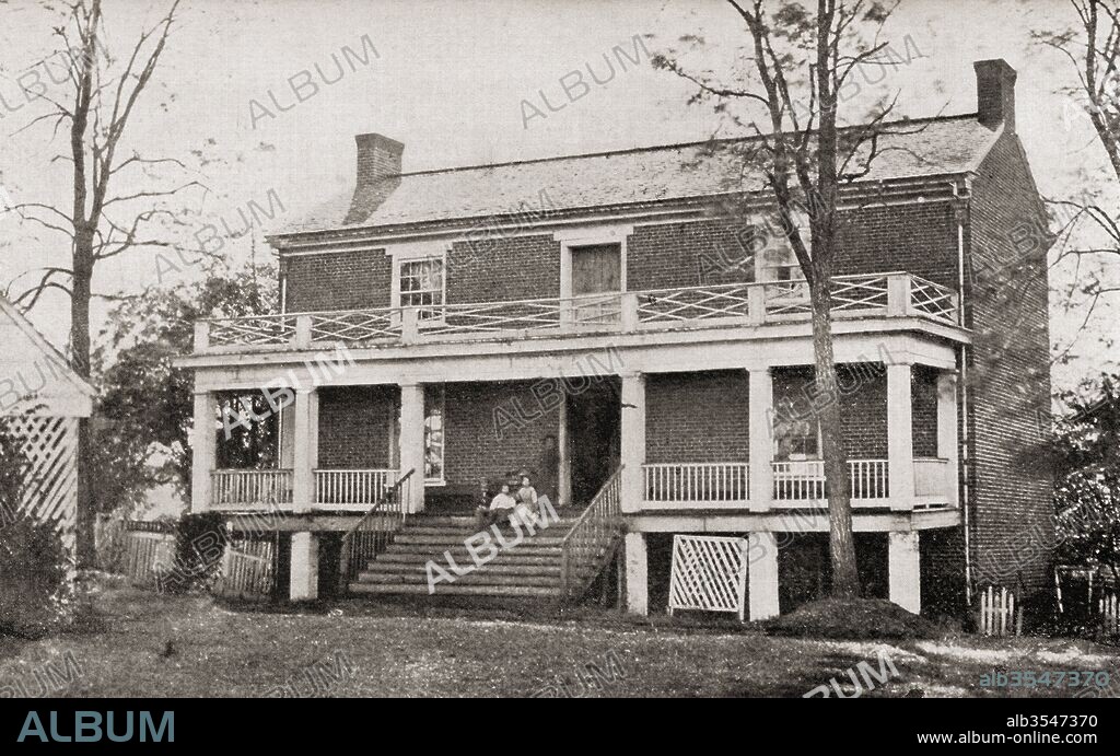 The McLean house in the village of Appomattox Court House, Virginia, the location of the surrender of the Confederate army of Robert E. Lee to General Ulysses S. Grant on April 9, 1865, at the end of the American Civil War. From The History of our Country, published1900.