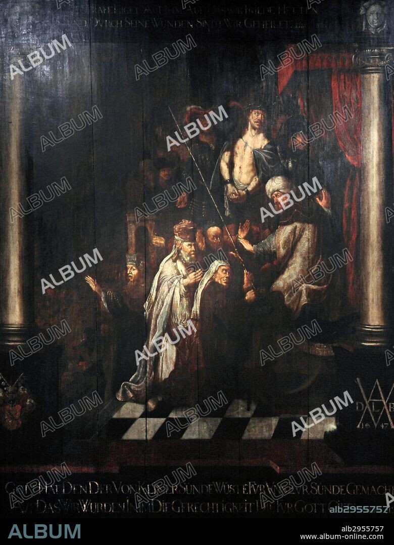 ARTE. BARROCO. FLANDES. Helmich van Twenhuysen (1604-1673) Pintor flamenco. Activo en Gdansk de 1645-1647. Ecce Homo, 1647. Museo Nacional Gdansk. Polonia. Europa.