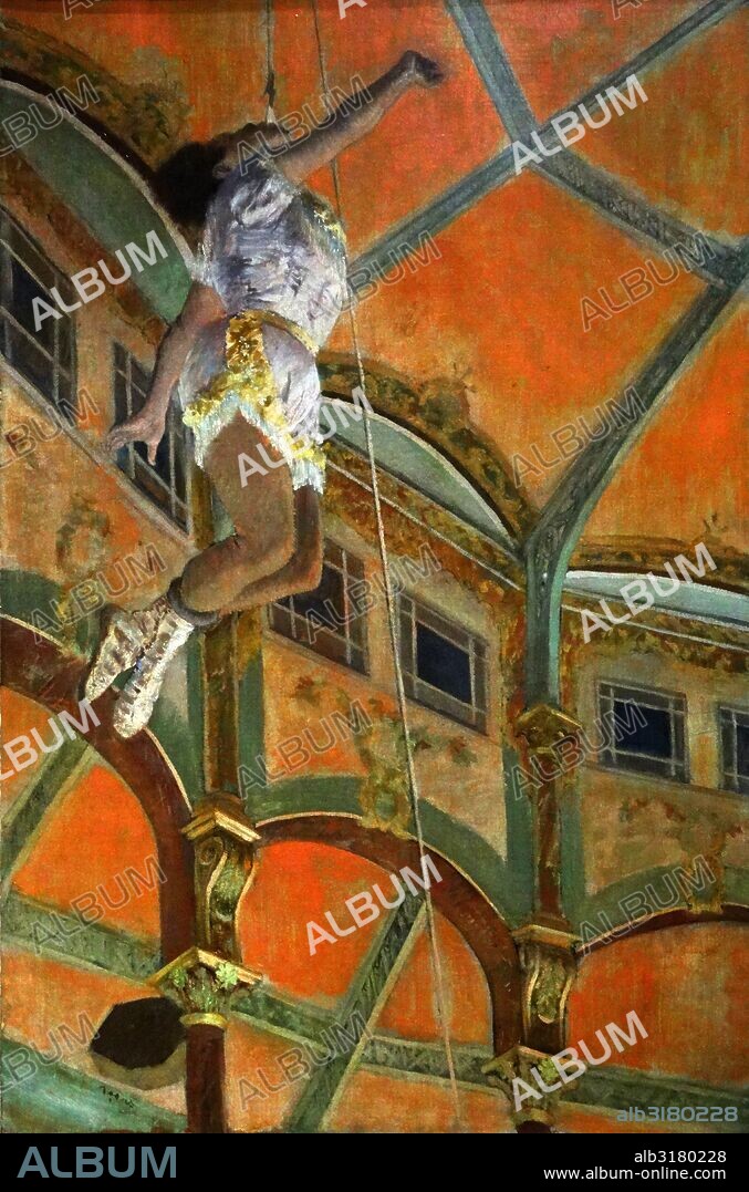 Miss La La at the Cirque Fernando' 1879 painting by Edgar Degas, the French Impressionist artist.