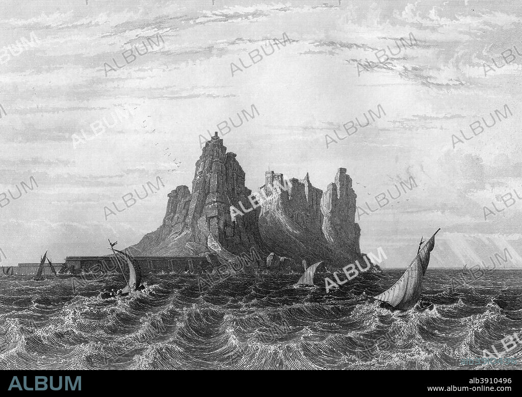Gibraltar, 1857. From England's Battles by Sea and Land, volume IV: Russia and Turkey, by Lieutenant Colonel Williams, Published by The London Printing and Publishing Company (1857).