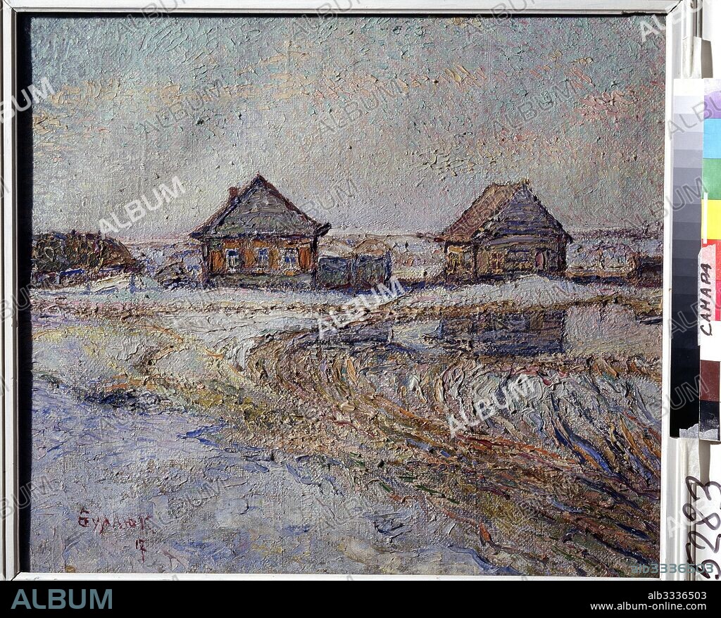 DAVID DAVIDOVICH BURLIUK. Spring in a village.