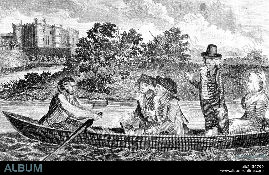 escape of countess de la Motte from the Sapetriere jail in 1787 (she was implicated in the affair of queen Marie-Antoinette's necklace c. 1785) - France scandale scandal.