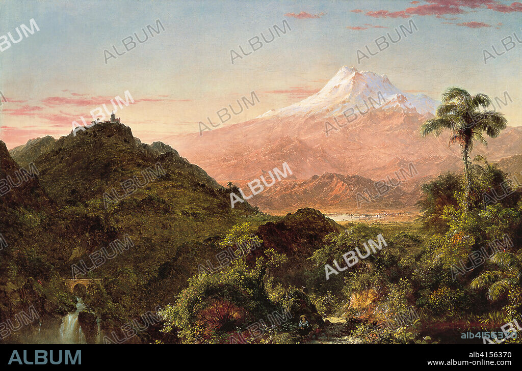 Frederic Edwin Church (Hartford, 1826-Nueva York, 1900). Paisaje sudamericano (1856). Óleo sobre lienzo. 59,5 x 92 cm.