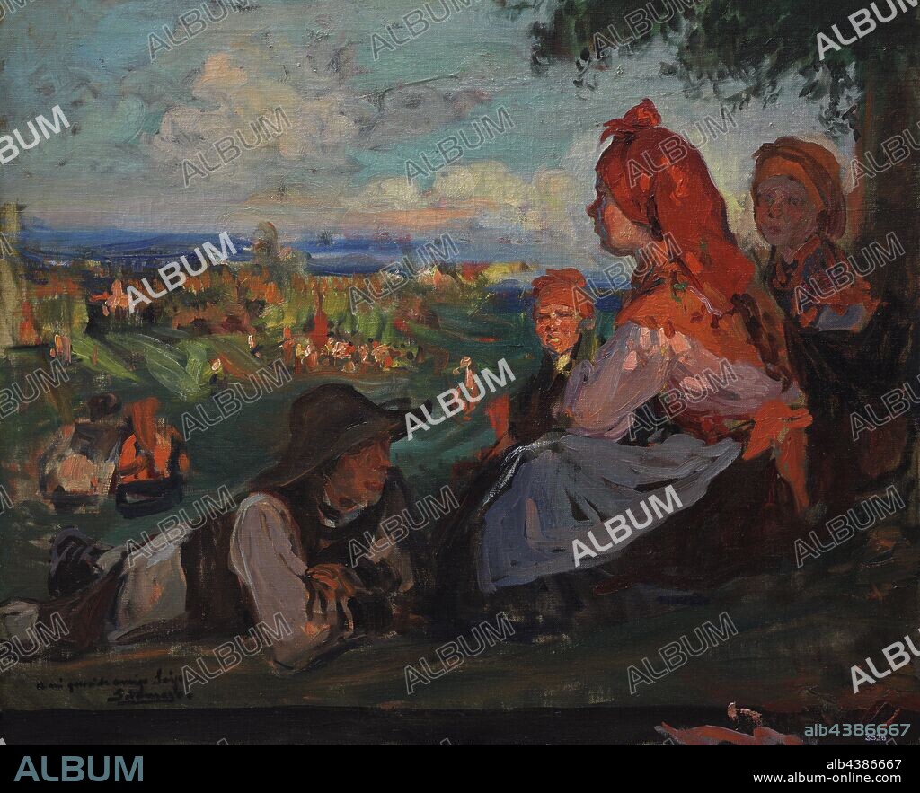 Fernando Álvarez de Sotomayor (1875-1960). Pintor español. Estudio para romería, hacia 1916. Museo de Bellas Artes. La Coruña. Galicia. España.