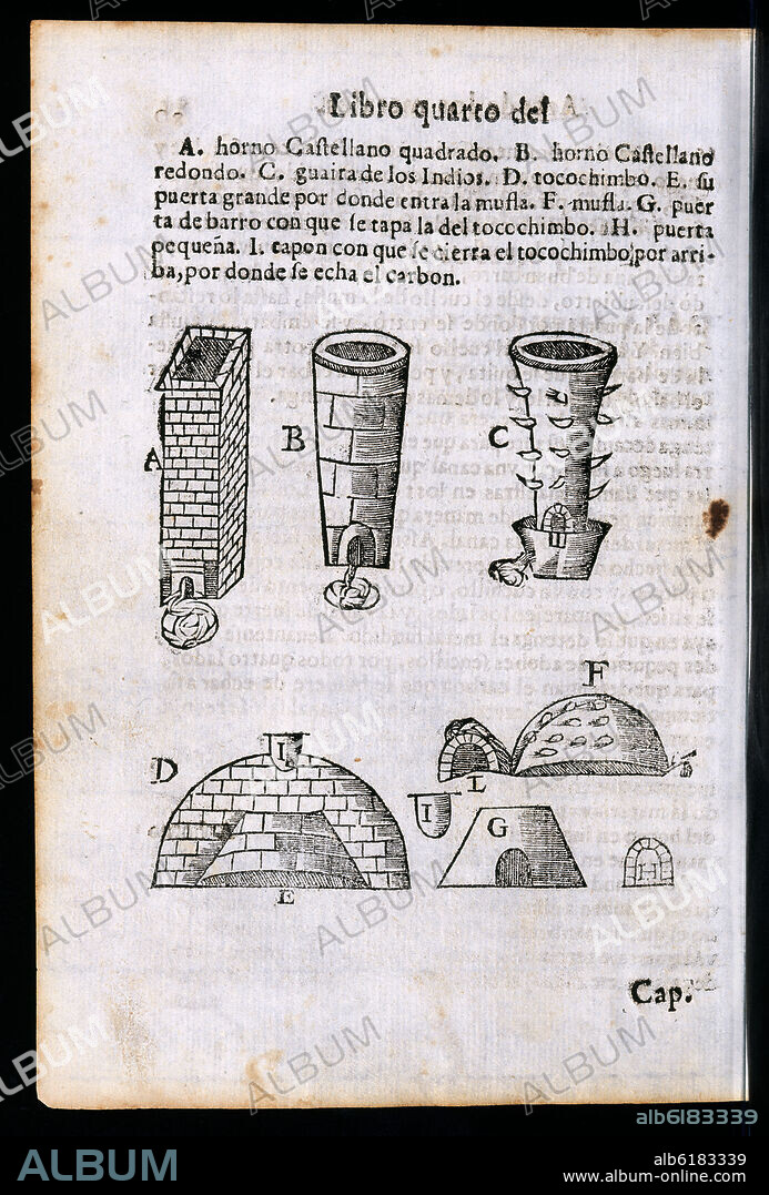 BARBA ALVARO ALONSO. TIPOS DE HORNO - PAGINA DEL ARTE DE LOS METALES EN QUE SE ENSEÑA EL VERDADERO BENEFICIO DE LOS DE ORO Y PLATA ... 1640.