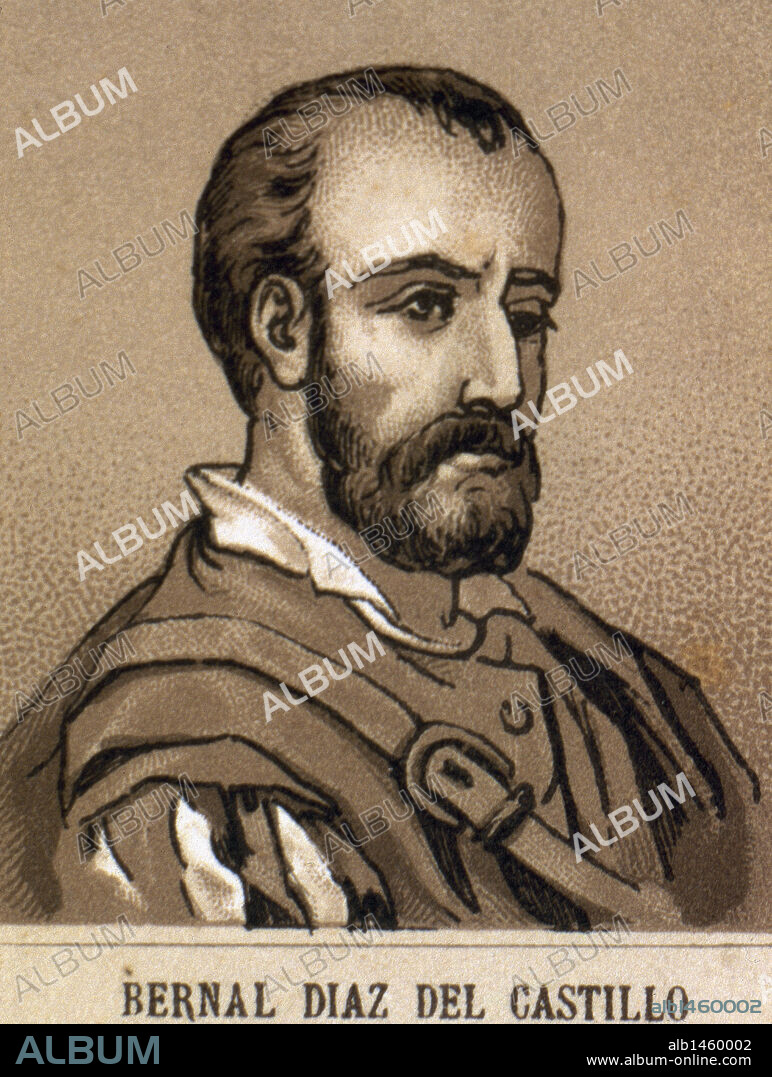 DIAZ DEL CASTILLO, Bernal (Medina del Campo, h.1496-Guatemala, 1584). Soldado y cronista español. En 1514 embarcó hacia América pasando a Cuba. Participó en las distintas expediciones a México (1517-1518-1519). En su vejez escribió "Historia verdadera de la Conquista de la Nueva España", crónica autobiográfica.