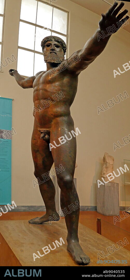 The Artemision Bronze (often called the God from the Sea) is an ancient Greek sculpture that was recovered from the sea off Cape Artemision, in northern Euboea. It represents either Zeus or Poseidon.