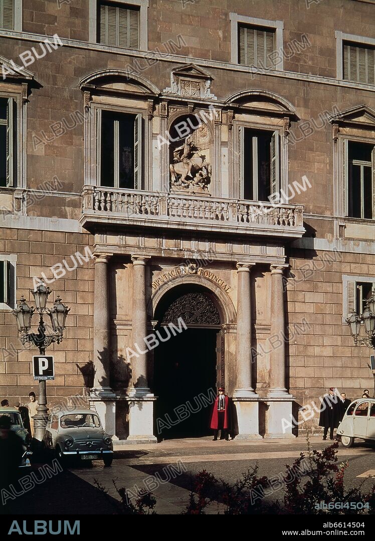 PERE BLAI (1553-1620) PEDRO BLAY. PORTADA DE LA FACHADA ORIENTAL EN LA PLAZA DE SAN JAIME - REALIZADA ENTRE 1596 Y 1617 - ESTATUA DE SAN JORGE DE ALEU.