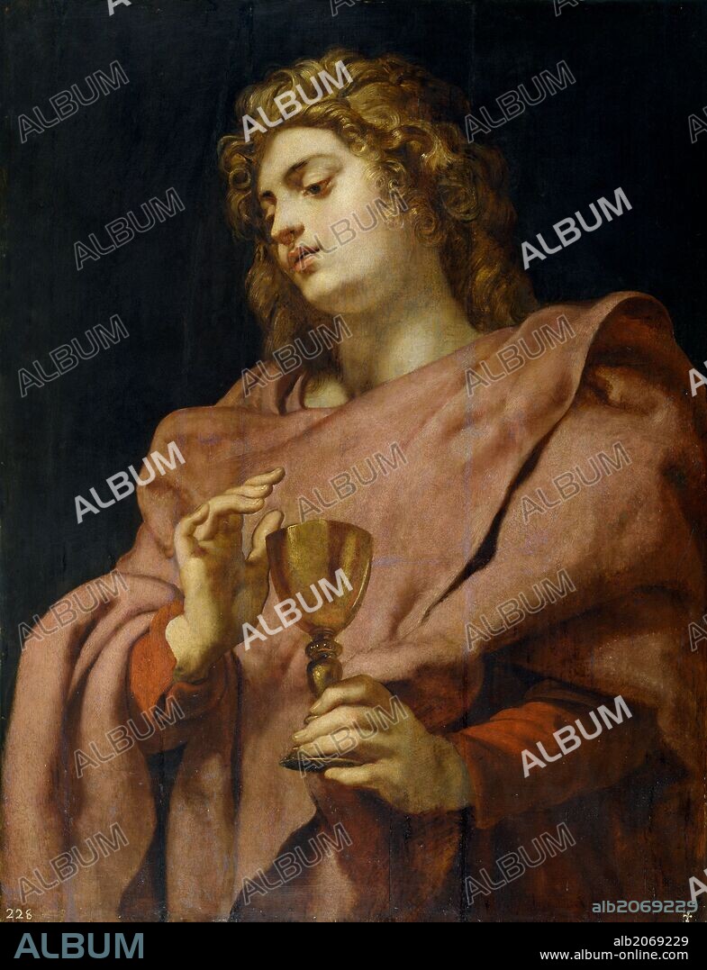 PETER PAUL RUBENS. Pedro Pablo Rubens / 'San Juan Evangelista', 1610-1612, Escuela Flamenca, Óleo sobre Tabla, 107,5 cm x 83 cm, P01647.