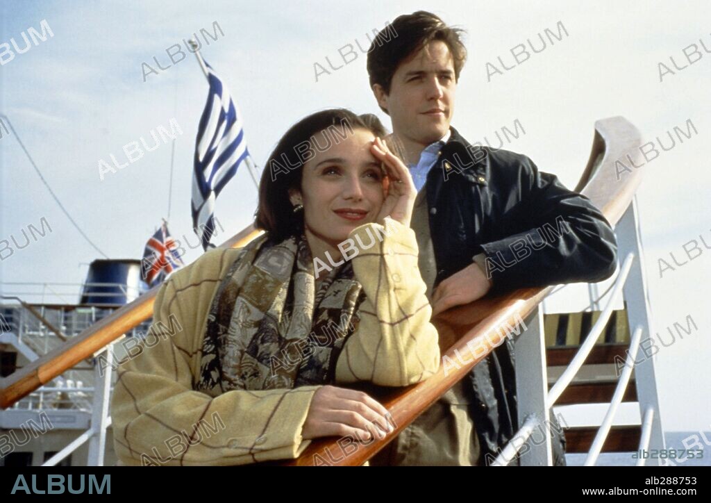 HUGH GRANT y KRISTIN SCOTT THOMAS en LUNAS DE HIEL, 1992 (BITTER MOON), dirigida por ROMAN POLANSKI. Copyright TRI STAR PICTURES.
