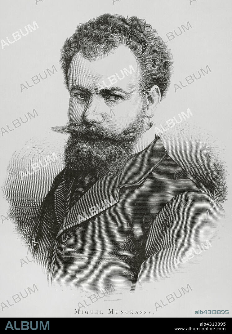 ARTURO CARRETERO (CA. 1852-1903). SPANISH ENGRAVER AND XYLOGRAPH.. Michel Lieb (1844-1900). Pintor húngaro conocido como Mihály Munkácsy. Retrato. Dibujo por Badillo. Grabado por Arturo Carretero (1852-1903). La Ilustración Española y Americana, 30 de mayo de 1884.