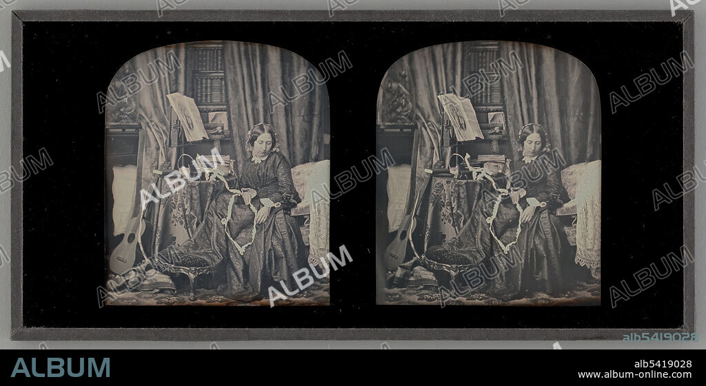 Untitled (Portrait of a Woman Sewing), 1850. Daguerreotype. Attributed to Thomas Richard Williams.
