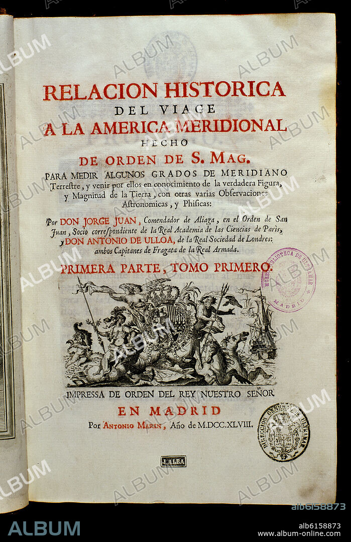 JUAN JORGE / ULLOA ANTONIO. VIAJE A AMERICA MERIDIONAL - 1748 -   SIG/36099-102.