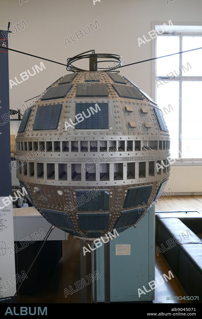 Model of the Telstar 1, a communications satellite launched by NASA on July 10, 1962.