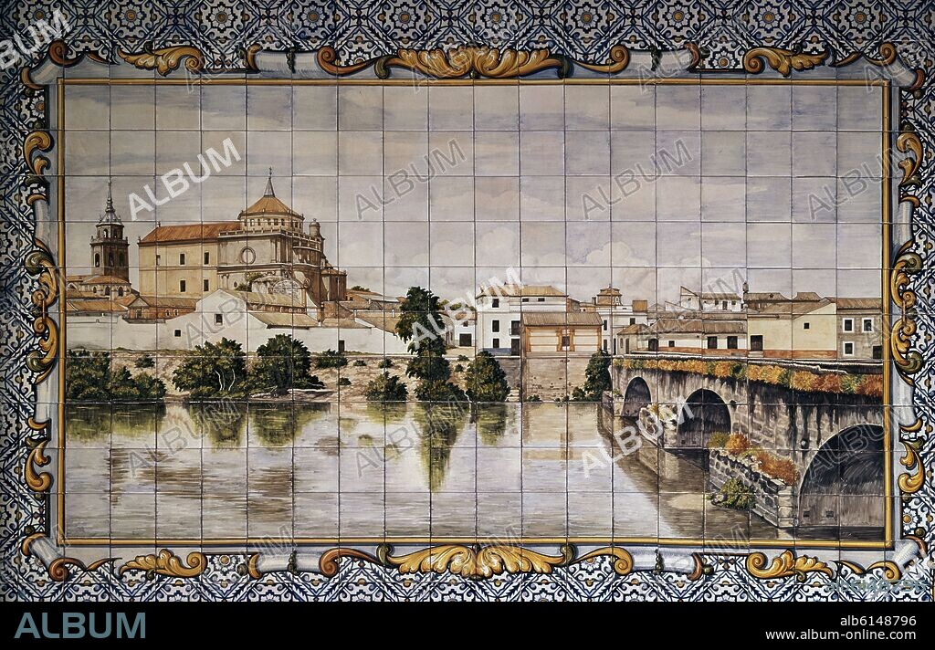 PANEL DE AZULEJOS CON LA VISTA DE TALAVERA DE LA REINA - SIGLO XX.