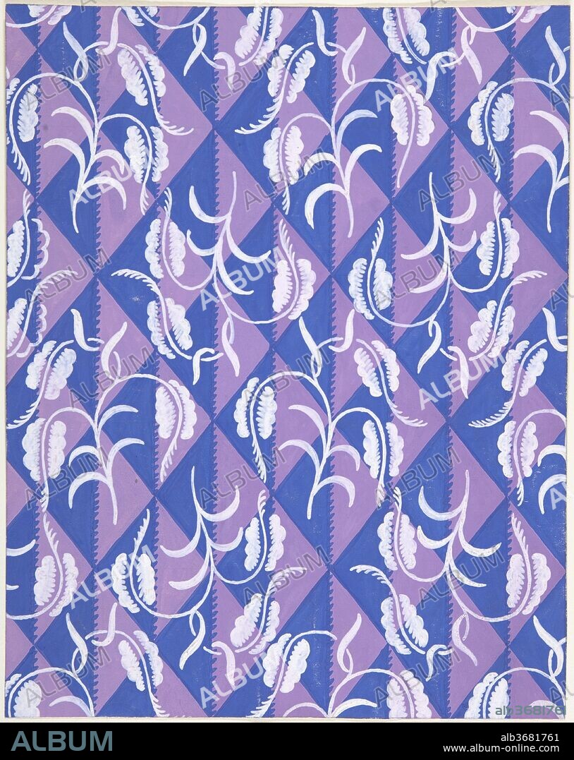 Fabric Design with Diamond Pattern. Artist: Attributed to Paul Poiret (French, Paris 1879-1944 Paris). Dimensions: 9 7/16 x 7 7/16 in. (24 x 18.9 cm). Date: ca. 1918-25.