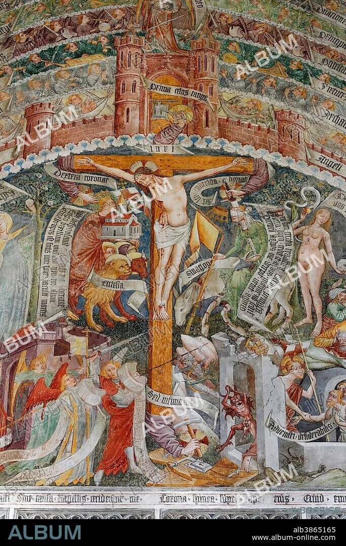 Lebendes Kreuz frescoes, 1470 - 1475, by Thomas von Villach, in the parish church of St. Andreas, Thörl-Maglern, Villach-Land District, Carinthia, Austria