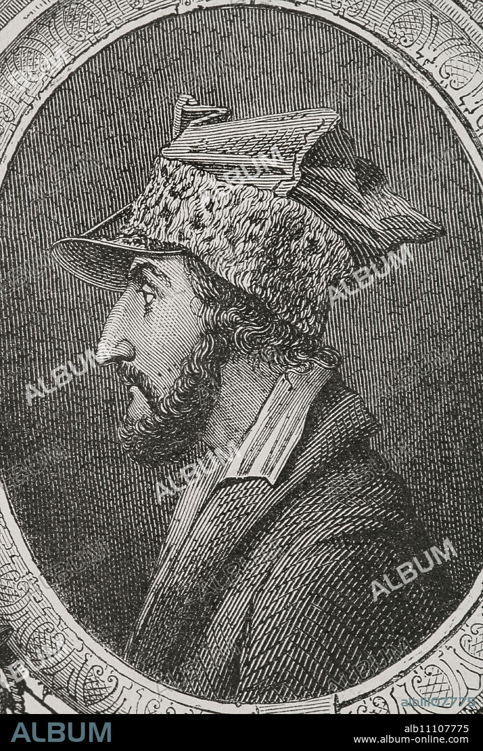 Guillaume André Villoteau (1759-1839). French musician and musicologist. He accompanied Napoleon Bonaparte during the French campaign in Egypt, researching Arab music and instruments. Portrait. Engraving. "History of the French Revolution". Volume I, 2nd part, 1879.
