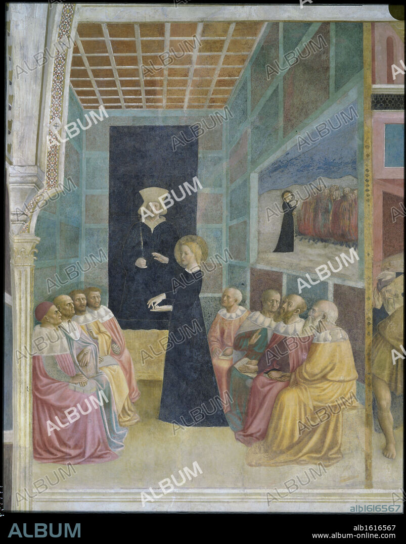 Scene from the Life of St. Catherine of Alexandria  1428-31  Masolino da Panicale (1383-ca.1440 Italian)  Fresco  Basilica di San Clemente, Rome, Italy.