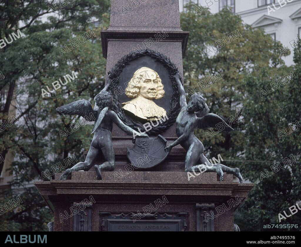 MONUMENTO CONMEMORATIVO A J A VON LIEBENBERG ALCALDE DE VIENA EN 1683 (DET).