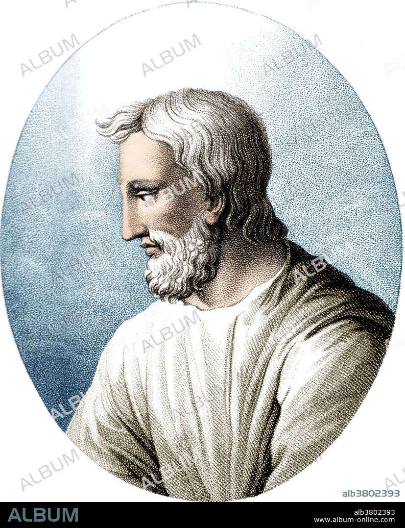 Pedanius Dioscorides (circa 40 - 90 AD) was a Greek physician, pharmacologist and botanist. He practiced in Rome at the time of Nero. He was a surgeon with the army of the emperor, so he had the opportunity to travel extensively, seeking medicinal substances (plants and minerals) from all over the Roman and Greek world. He is the author of De Materia Medica, an encyclopedia about herbal medicine and related medicinal substances that was widely read for more than 1,500 years. Unlike the case of many classical authors, his works were not rediscovered in the Renaissance, because his book never left circulation. De Materia Medica is the premiere historical source of information about the medicines used by the Greeks, Romans, and other cultures of antiquity. This image has been colour-enhanced.