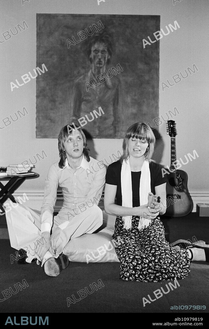German rock musician and actor Marius Mueller Westernhagen with girl friend Kathrin Schaake at Hamburg, Germany 1970s.