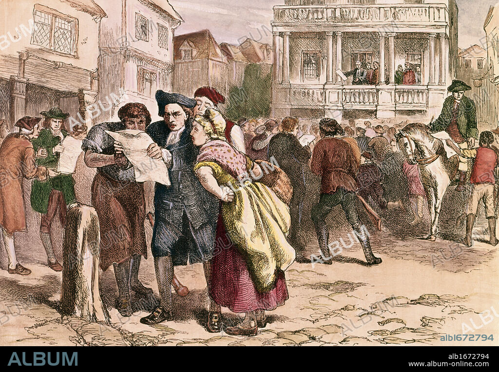 Bostonians Reading the Stamp Act, 1765  American History.