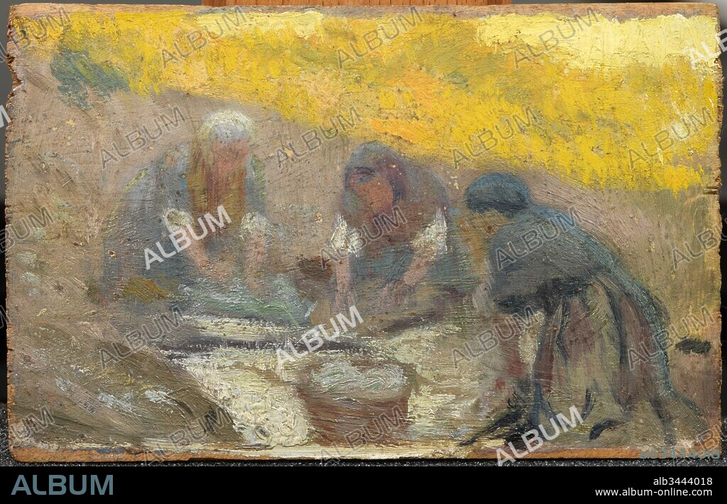 Pablo Picasso / "Three washerwomen", 1898-1899, Painting on wood (oil on wood), 10 x 15.6 cm, MPB 110168.