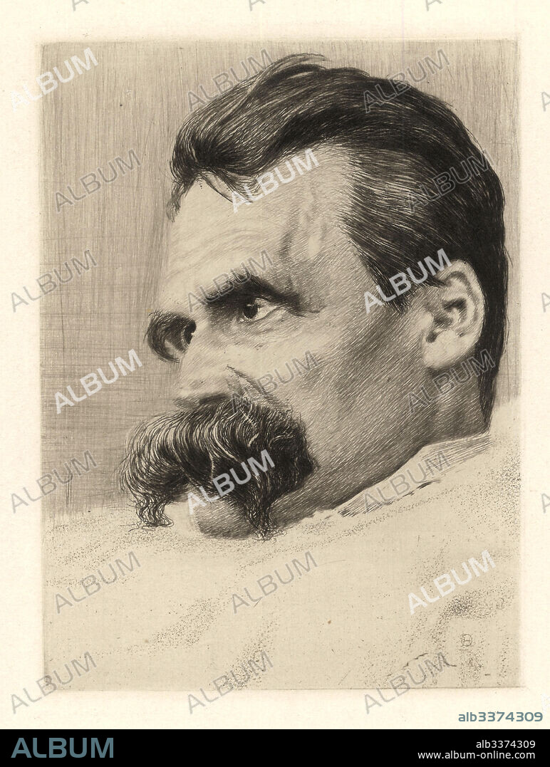 HANS OLDE. Portrait of Friederich Nietzsche.
