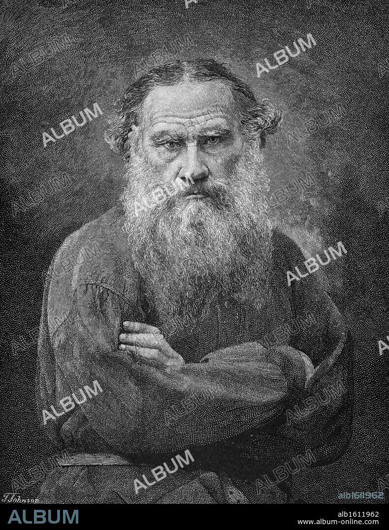 ARTIST UNKNOWN. Leo Tolstoy (1828-1910)  Russian Novelist and Philosopher   Stock Montage, Inc.