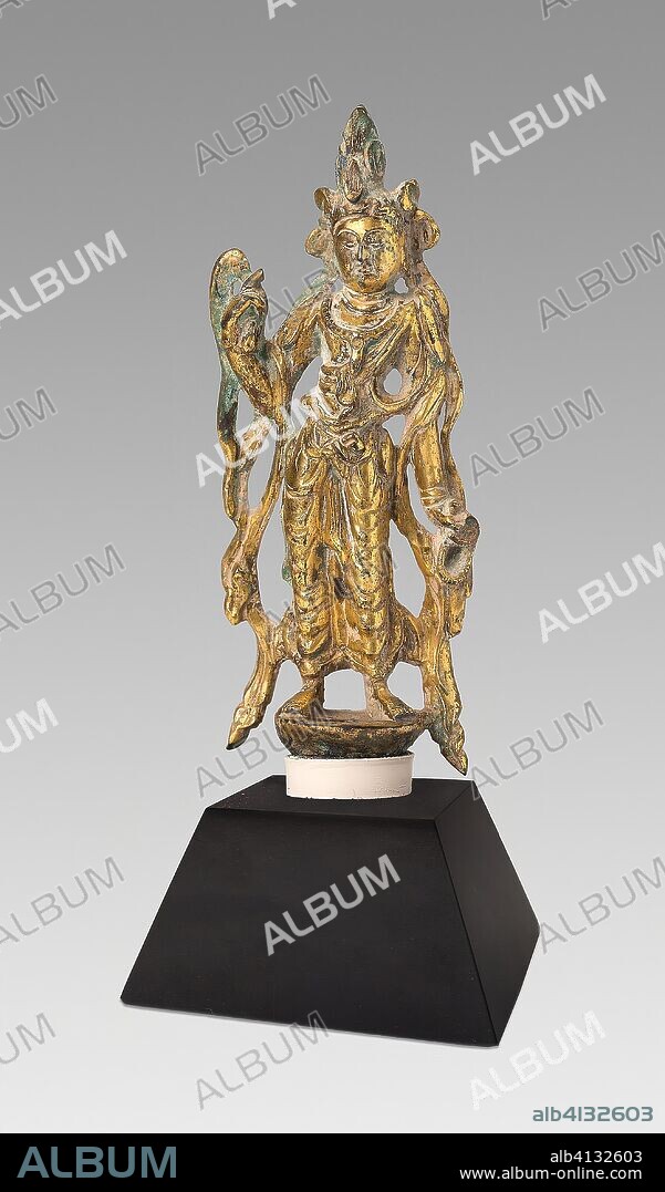 Bodhisattva in "Thrice Bent" Pose (Tribhanga). China. Date: 600 AD-650 AD. Dimensions: . Gilt copper alloy. Origin: China.