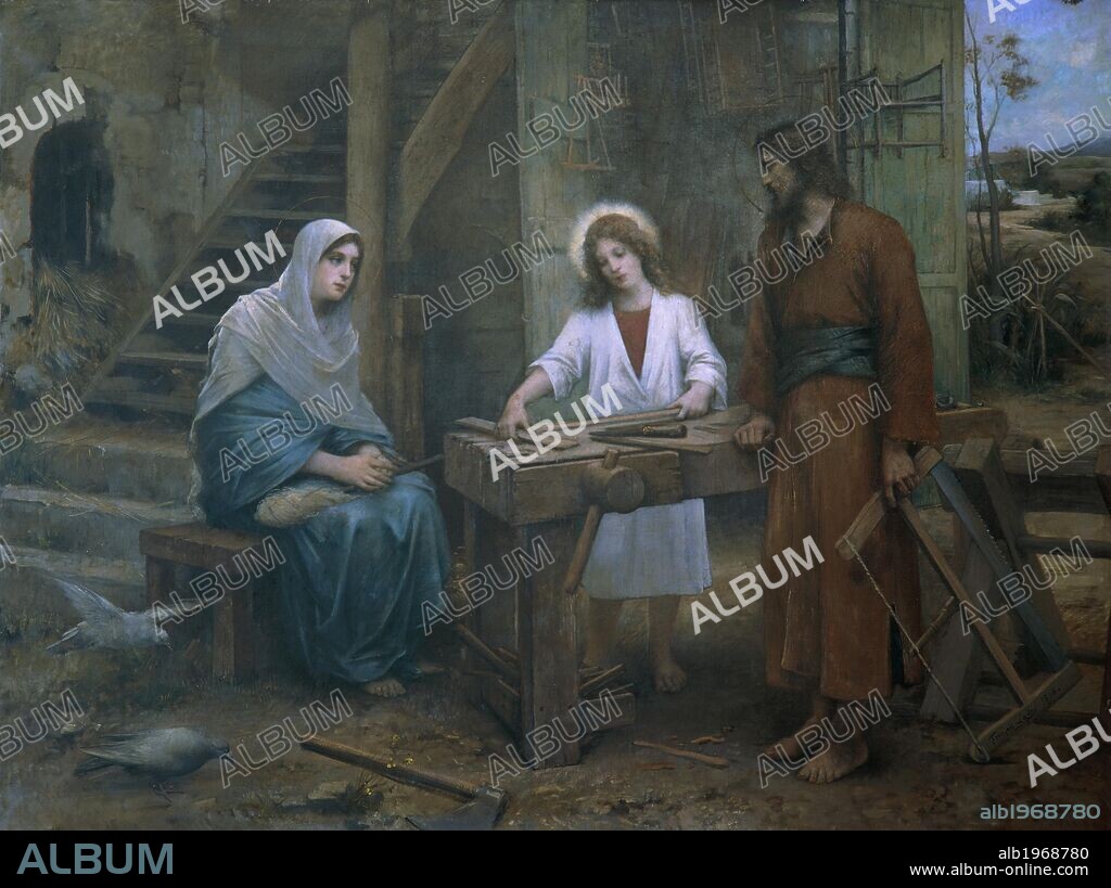 Jesus helping St Joseph in his workshop. Church of St Joseph, Nazareth, Israel.