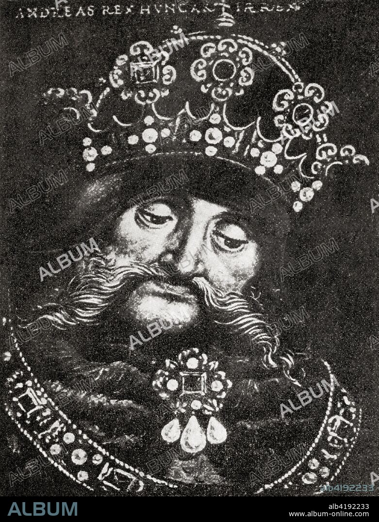 Andrew III of Hungary aka Andrew III the Venetian, c. 1265 - 1301.  King of Hungary and Croatia between 1290 and 1301.  From Hutchinson's History of the Nations, published 1915.
