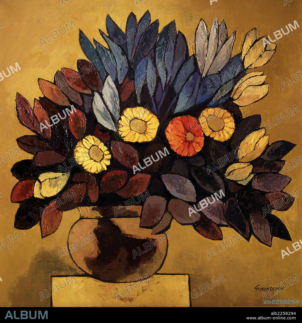 GUAYASAMIN, OSWALDO. PINTOR ECUATORIANO. QUITO 1919-1999. FLORES FONDO AMARILLO. OLEO DE 1994. ATENCION: AUTOR CONTEMPORANEO SUJETO A COPYRIGHT ©. EL CLIENTE FINAL ES RESPONSABLE DE LA GESTION DE LOS DERECHOS DE AUTOR CON LAS SOCIEDADES EXISTENTES DE GESTION DE DERECHOS O DIRECTAMENTE CON LOS ORGANISMOS TITULARES DE LOS MISMOS.