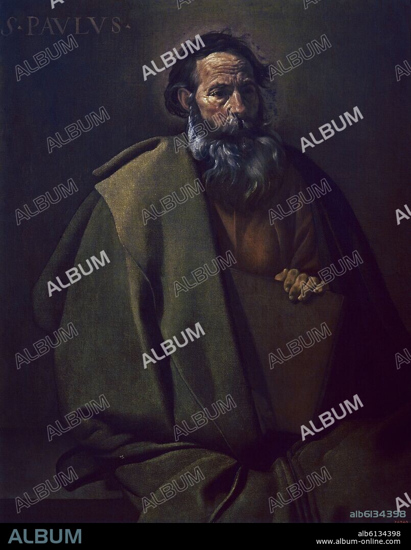 DIEGO VELAZQUEZ (1599-1660). SAN PABLO - 1618-1620 - OLEO/LIENZO - 99 x 78 cm - BARROCO ESPAÑOL.