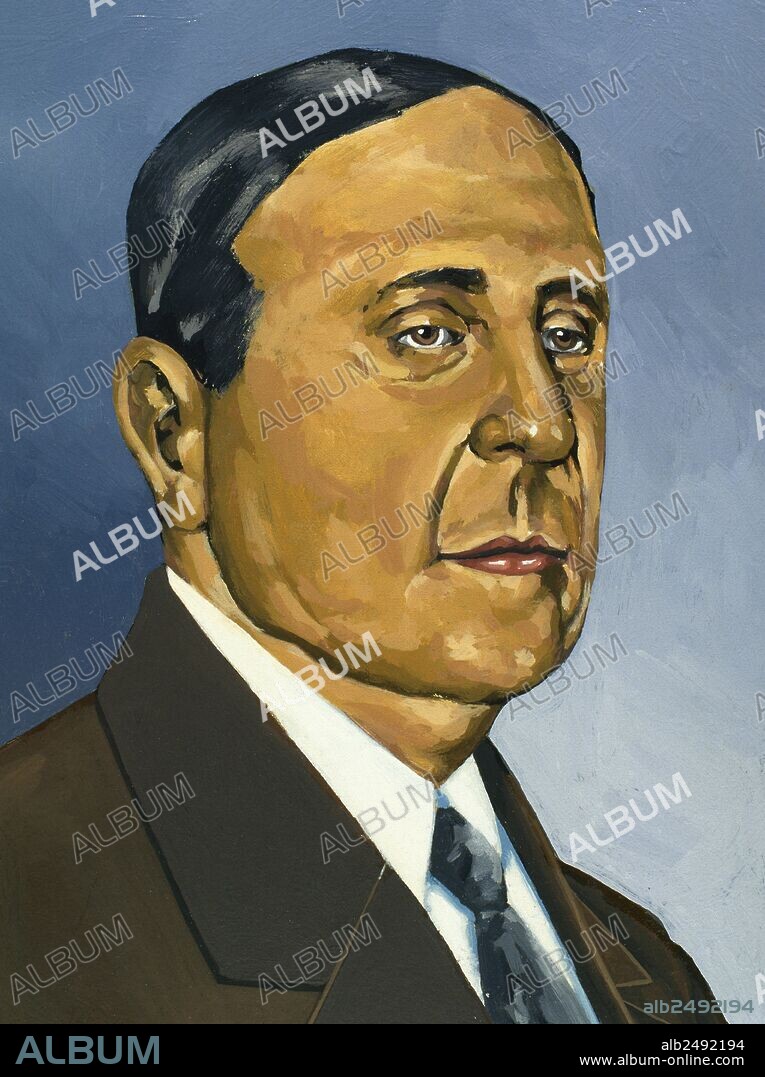 AZORIN, seudónimo de José MARTINEZ RUIZ (Monóvar 1873-Madrid,1967). Escritor español. Acuarela.