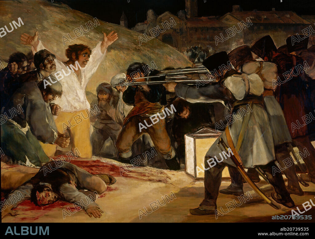FRANCISCO DE GOYA. 3 DE MAYO DE 1808 - LOS FUSILAMIENTOS EN LA MONTAÑA DEL PRINCIPE PIO - 1814 - O/ L - 268x347 - NP 749 - CONJUNTO 362.