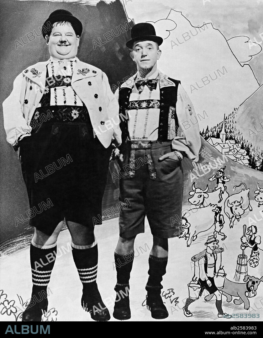 OLIVER HARDY and STAN LAUREL in SWISS MISS, 1938, directed by JOHN G. BLYSTONE. Copyright HAL ROACH/MGM.