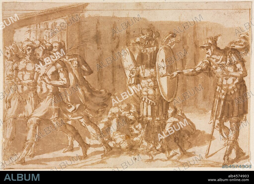 Victorious Soldiers with Trophy, 1550s.