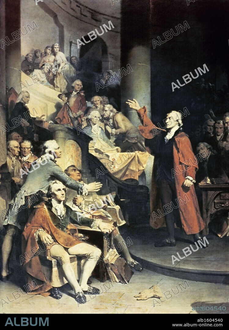 Patrick Henry Addressing the House of Burgesses  Peter Frederick Rothermel (1817-1895 American).