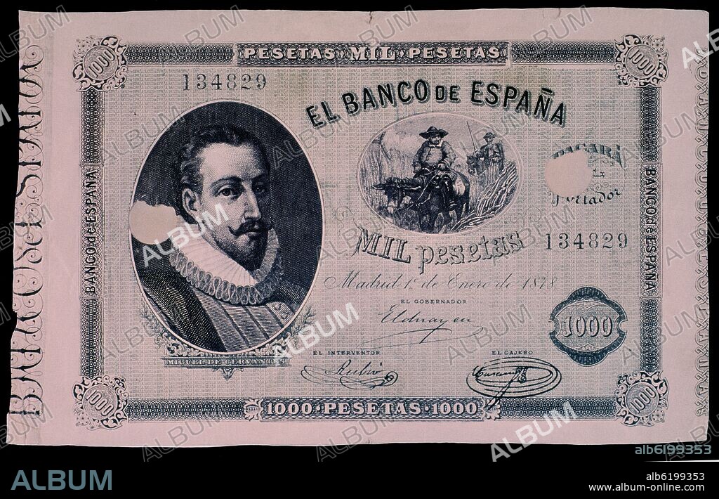 BILLETE DE 1000 PESETAS 1878.