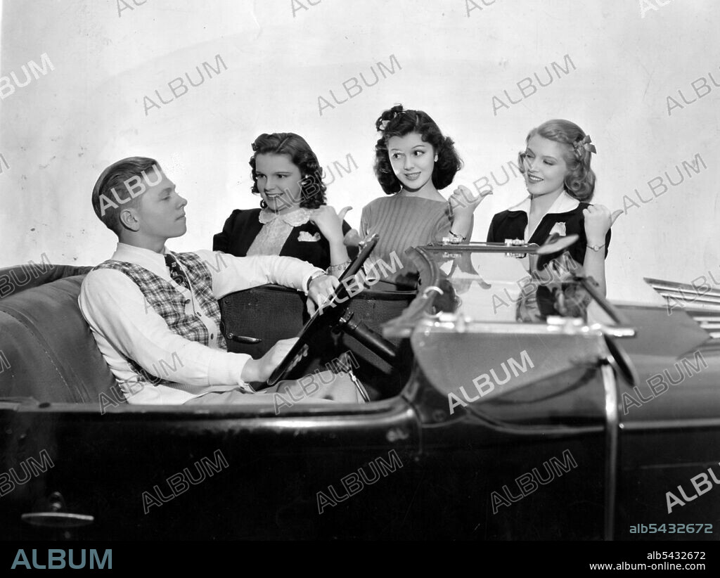 CECILIA PARKER, FAY HOLDEN, JUDY GARLAND and MICKEY ROONEY in LOVE FINDS ANDY HARDY, 1938, directed by GEORGE B. SEITZ. Copyright M.G.M.