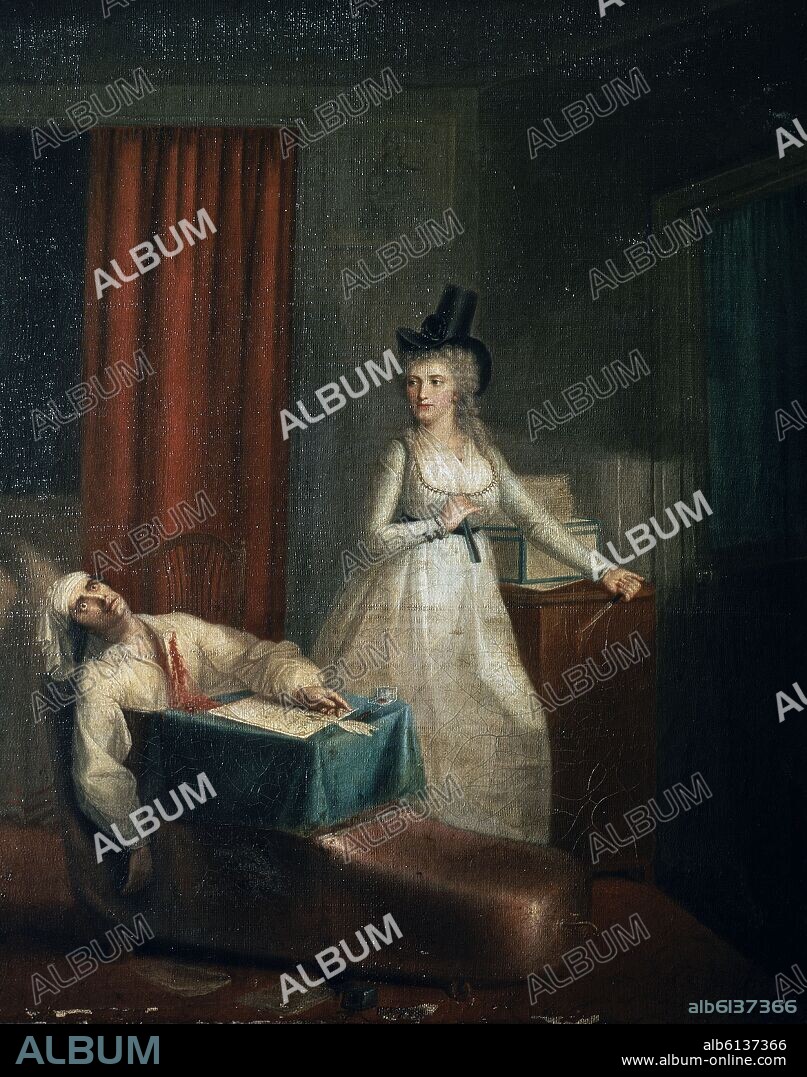 HAVER. MUERTE DE MARAT (1743/1793) PERIODISTA Y POLITICO REVOLUCIONARIO FRANCES.
